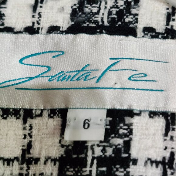 Sante Fe womans navy/white button down short sleeve fringed cardigan size 6 - Picture 10 of 14